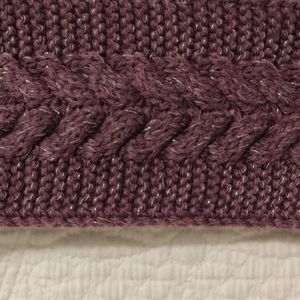 Braided knit Purple stretch Winter headband w/silver flecks